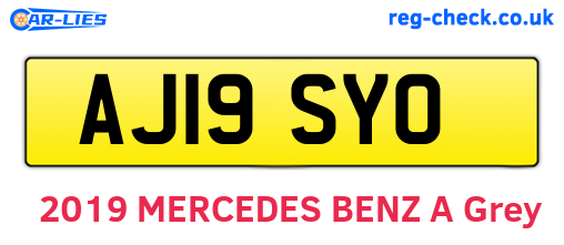AJ19SYO are the vehicle registration plates.