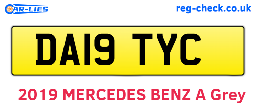 DA19TYC are the vehicle registration plates.