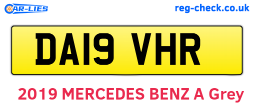 DA19VHR are the vehicle registration plates.