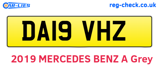 DA19VHZ are the vehicle registration plates.