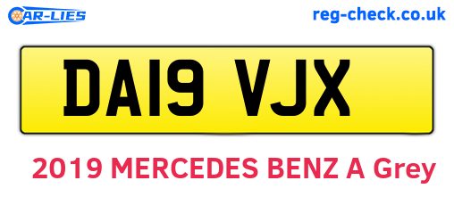DA19VJX are the vehicle registration plates.