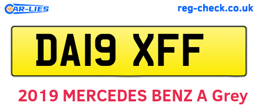 DA19XFF are the vehicle registration plates.
