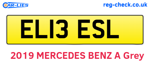 EL13ESL are the vehicle registration plates.