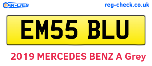 EM55BLU are the vehicle registration plates.