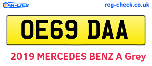 OE69DAA are the vehicle registration plates.