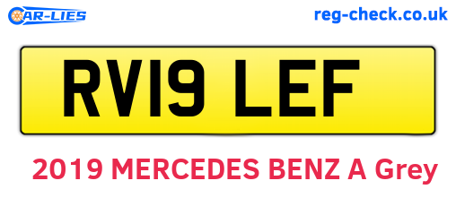 RV19LEF are the vehicle registration plates.