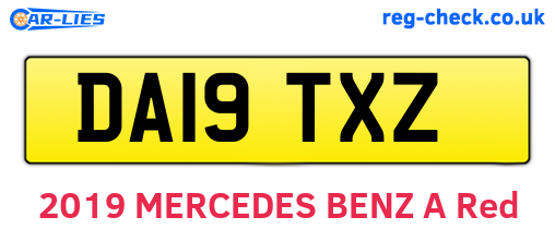 DA19TXZ are the vehicle registration plates.
