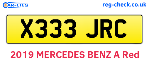 X333JRC are the vehicle registration plates.
