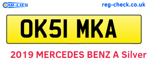 OK51MKA are the vehicle registration plates.