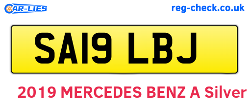 SA19LBJ are the vehicle registration plates.