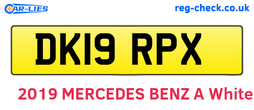 DK19RPX are the vehicle registration plates.