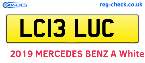 LC13LUC are the vehicle registration plates.