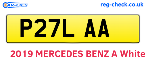 P27LAA are the vehicle registration plates.