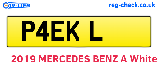 P4EKL are the vehicle registration plates.