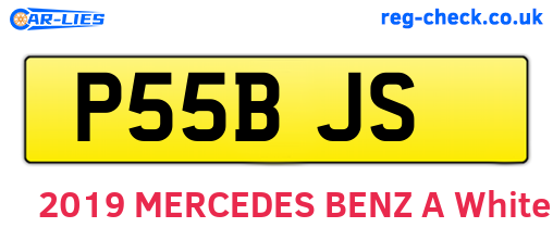 P55BJS are the vehicle registration plates.