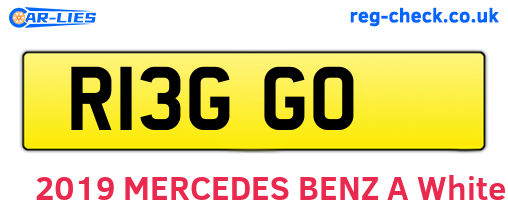 R13GGO are the vehicle registration plates.
