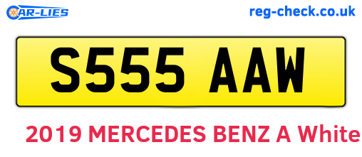 S555AAW are the vehicle registration plates.