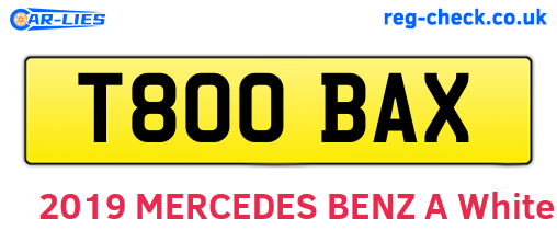 T800BAX are the vehicle registration plates.