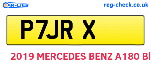 P7JRX are the vehicle registration plates.