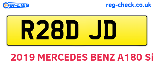 R28DJD are the vehicle registration plates.