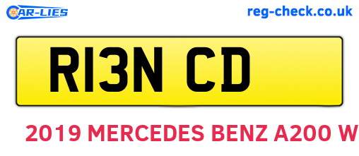 R13NCD are the vehicle registration plates.