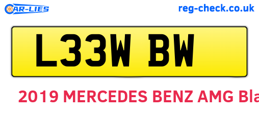 L33WBW are the vehicle registration plates.