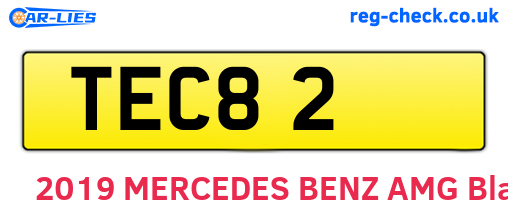 TEC82 are the vehicle registration plates.
