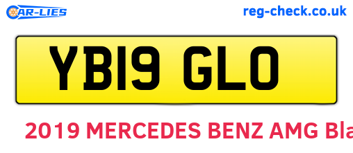 YB19GLO are the vehicle registration plates.