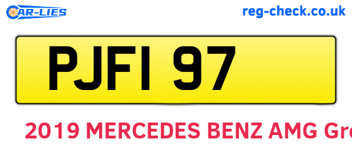 PJF197 are the vehicle registration plates.