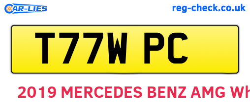T77WPC are the vehicle registration plates.