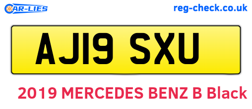 AJ19SXU are the vehicle registration plates.