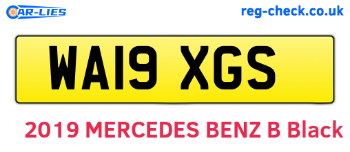 WA19XGS are the vehicle registration plates.