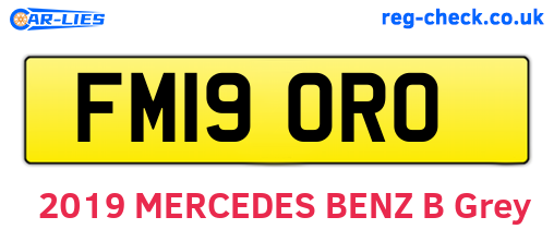 FM19ORO are the vehicle registration plates.