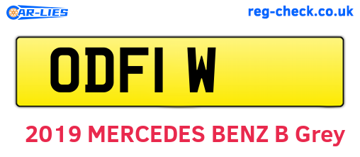 ODF1W are the vehicle registration plates.
