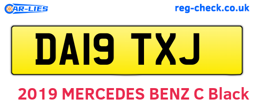 DA19TXJ are the vehicle registration plates.