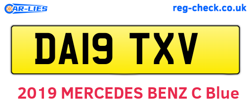 DA19TXV are the vehicle registration plates.