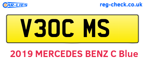 V30CMS are the vehicle registration plates.