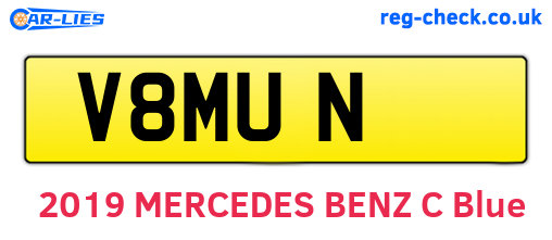 V8MUN are the vehicle registration plates.