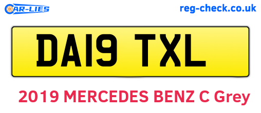 DA19TXL are the vehicle registration plates.
