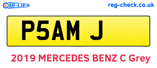 P5AMJ are the vehicle registration plates.
