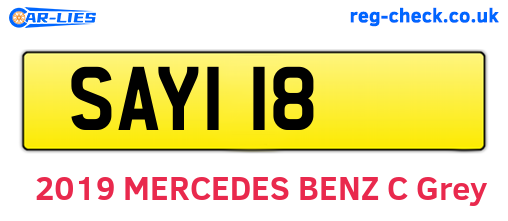 SAY118 are the vehicle registration plates.