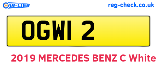 OGW12 are the vehicle registration plates.