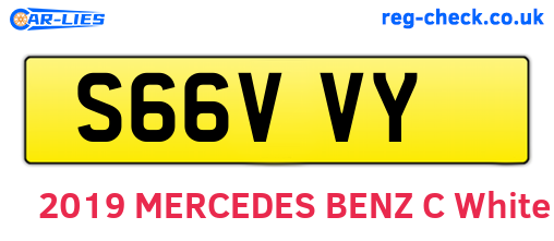 S66VVY are the vehicle registration plates.