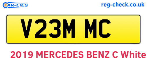 V23MMC are the vehicle registration plates.