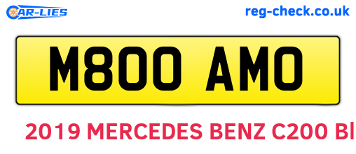 M800AMO are the vehicle registration plates.