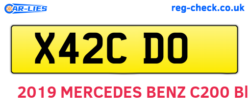 X42CDO are the vehicle registration plates.