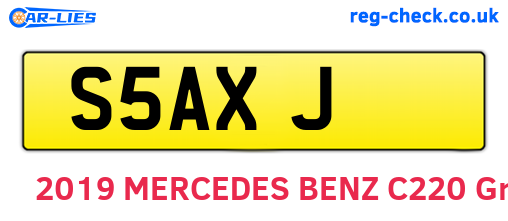 S5AXJ are the vehicle registration plates.