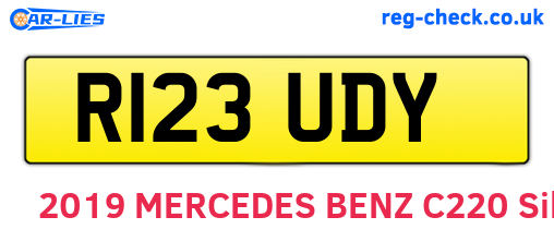 R123UDY are the vehicle registration plates.