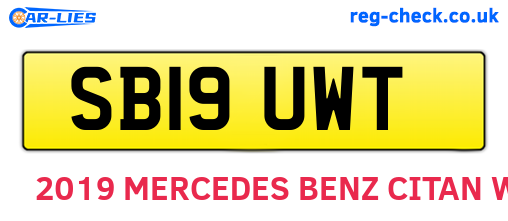 SB19UWT are the vehicle registration plates.