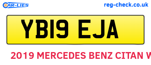 YB19EJA are the vehicle registration plates.